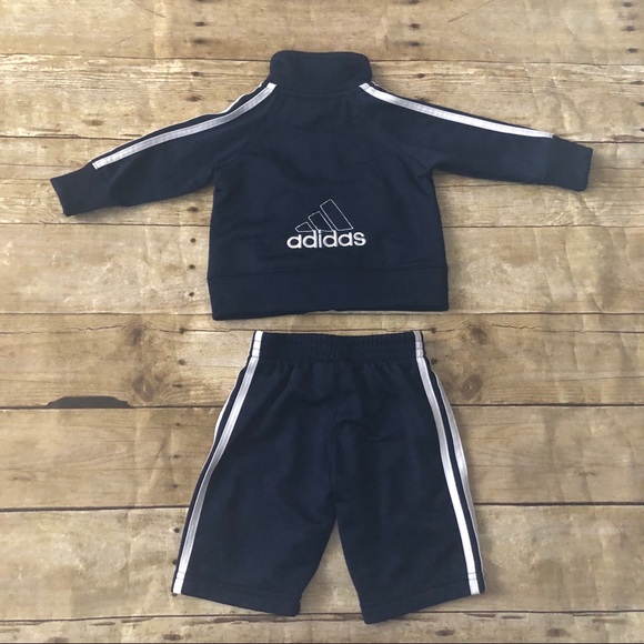 ADIDAS INFANT TRICOT TRACK SUIT NAVY BLUE - Picture 3 of 4